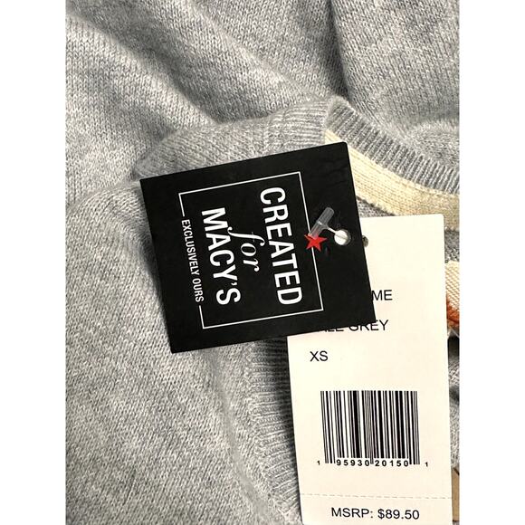 Weatherproof Vintage Sweater Soft Cotton Cashmere Butterfly Design Gray W XS NWT - Picture 8 of 10